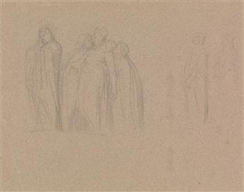 JEAN-HIPPOLYTE FLANDRIN (Lyon 1809-1864 Rome) Group of 5 pencil drawings.